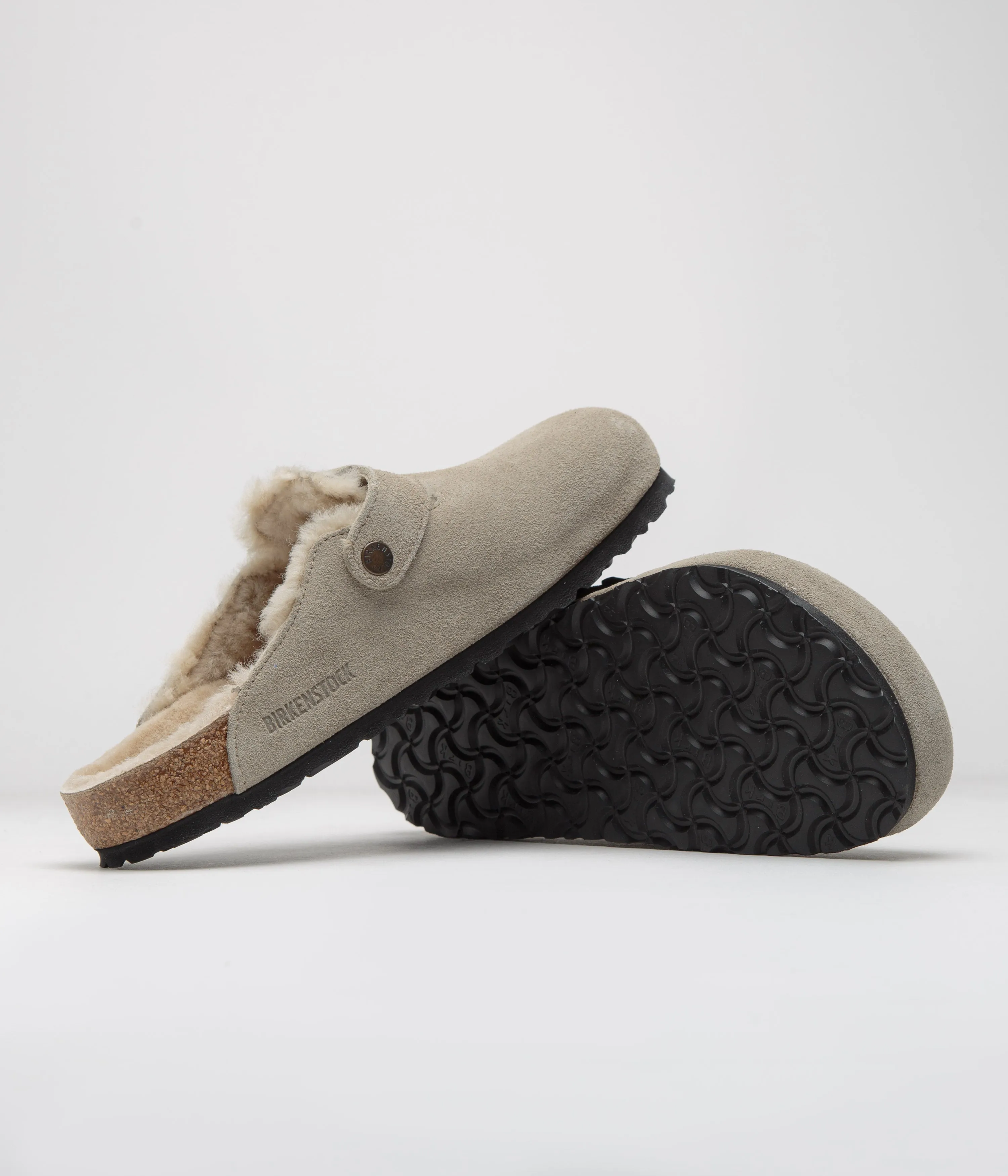 Birkenstock Boston Shearling-Lined Clogs - Taupe