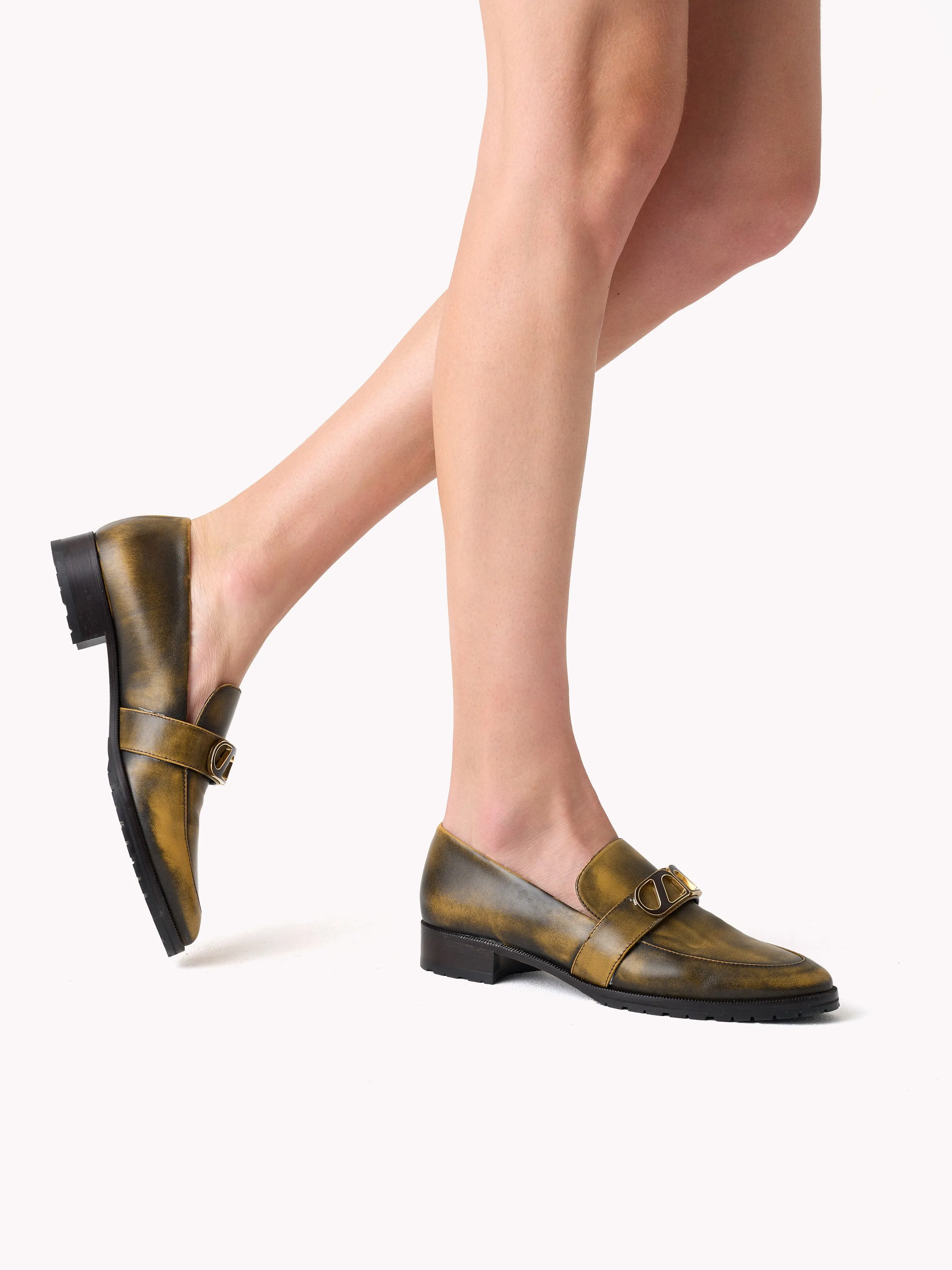 Blair London Piper Golden Brown Leather Loafers