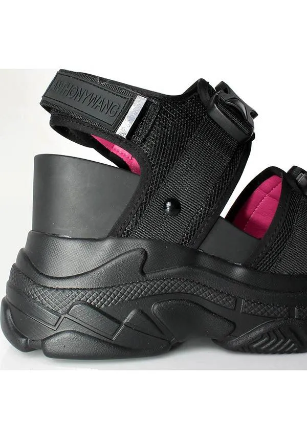 Peach 02 [Black] | PLATFORM SANDALS